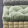 Decorative Throw Pillows with Quilted Diamond Pattern in Light Green Gray Beige Colors