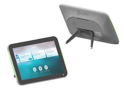 Poly Digital Smart Touchscreen Device With Stand And Meeting Screen Interface 3d model