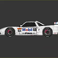 White Mobil 1 Racing Car Model With Number 6 And Sporty Exterior Design