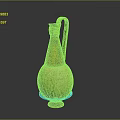 Decorative Ceramic Vase With Yellow Brown Color Carved Pattern And Handle Design