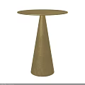 Modern Gold Side Table With Round Top And Conical Base Design 3d model