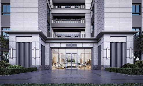 Entrance lobby of new Chinese residential unit 3d model