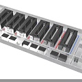 Data Center Server Racks Infrastructure With Blue Red Lights And Organized Layout