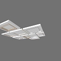 Modern Ceiling Office Meeting Room Ceiling Back-shaped Ceiling Suspended Ceiling Air Conditioning Air Outlet Gypsum Line Integrated Ceiling 3d model