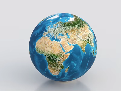 Decorative Globe Ornament With Detailed World Map For Home Office Desktop Decoration 3d model