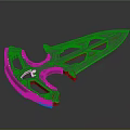 Blue Modern Futuristic Dagger With Hollow Design And Sharp Metallic Blade