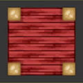 Red And Yellow Wooden Cubic Frame Structure With Support Beams And Base