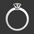 Elegant Silver Ring With Solitaire Diamond Polished Band And Shiny Surface 3d model