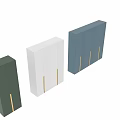 Modern White and Dark Green Chest of Drawers with Herringbone Pattern and Brass Legs