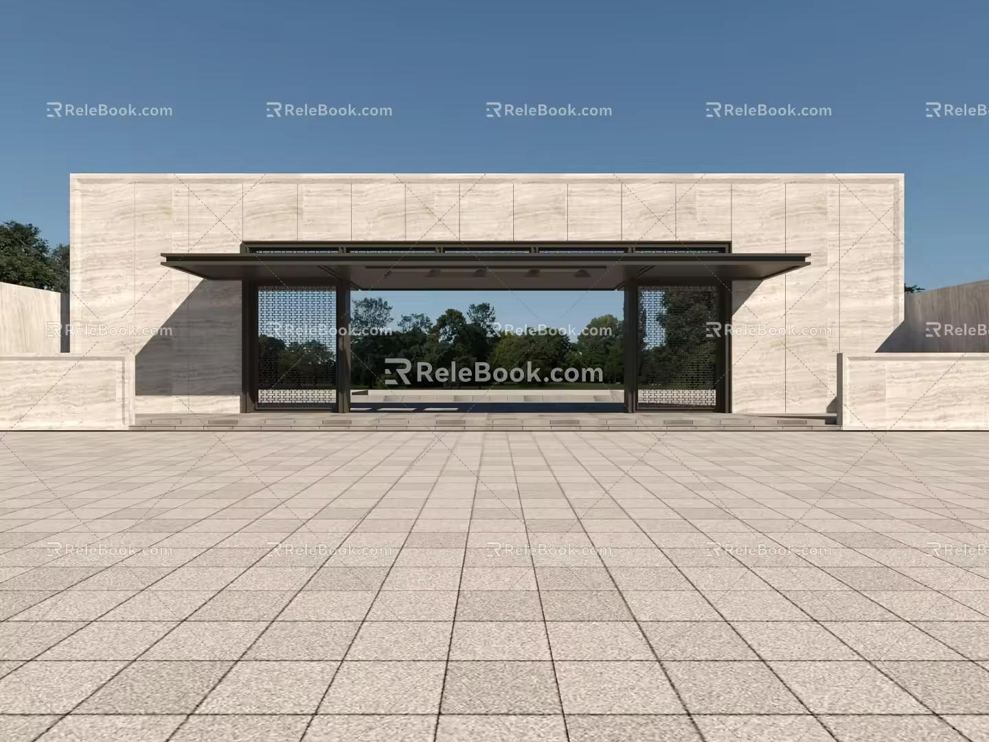 new chinese style gate 3d model