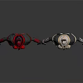 Futuristic Character Creature Design With Red Black And White Black Armor Suits