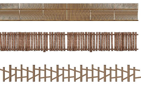 Modern bamboo fence farmhouse wall 3d model