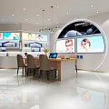 Modern Eyewear Specialty Store Interior With Display Screens Counter And Seating Area