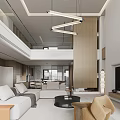 Modern Bright Open Plan Living And Dining Room With Warm Wood Accent Minimalist Interior Design