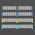 Colorful White Picket Fence Designs With Green Blue Yellow And Light Blue Posts