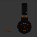 Black and Orange Over Ear Headphones with Built in Microphone and Soft Ear Cushions