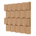 Brown Acoustic Foam Blocks Arranged As Decorative Wall Panels 3d model