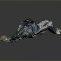 Scenic 3D Natural Landscape Model With Mountain Range And Green Valleys