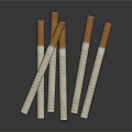 Cigarettes Arranged On Dark Background With White Filters And Brown Tips