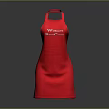 Red Festive Kitchen Apron With Merry Beer Christmas Printed Text Design 3d model