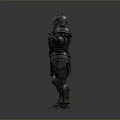 Medieval Warrior Battle Armor With Horned Helmet And Intricate Metallic Decorative Details