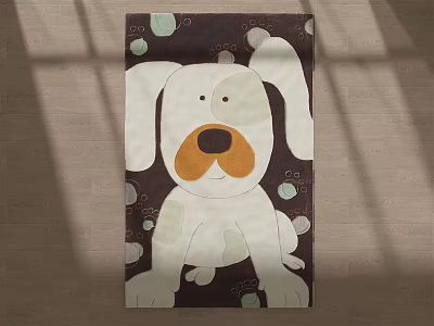 Modern Square Carpet Children Cartoon Carpet 3d model