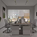 Sleek Modern Office Reception Counter With Light Wood Panel And Brand Logo On Marble Wall