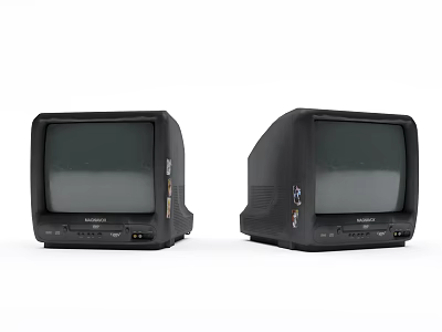 Two Retro Nintendo TVs With Classic Black Casing And Screen Design 3d model