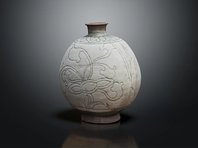 Elegant Ceramic Vase With Intricate Floral Patterns And Classic Design 3d model