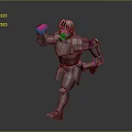 3D Fantasy Knight Character In Steel Armor With Dynamic Running Pose