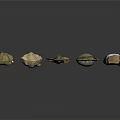 Assorted Wood And Stone Material Samples With Various Colors And Natural Textures 3d model