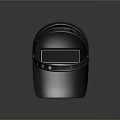 Black Protective Metal Helmet Like Equipment With Straps And Holes Design