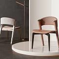 Modern Light and Brown Single Chairs With Wooden Frame And Upholstered Seat Design