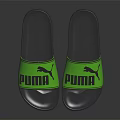 PUMA Stylish Slides With Green Straps And Dark Soles For Daily Use