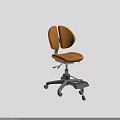 Adjustable Ergonomic Children's Chair in Orange and Blue with Wheels and Footrest