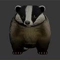 Realistic Badger Figurine With Black And White Facial Markings And Brown Fur