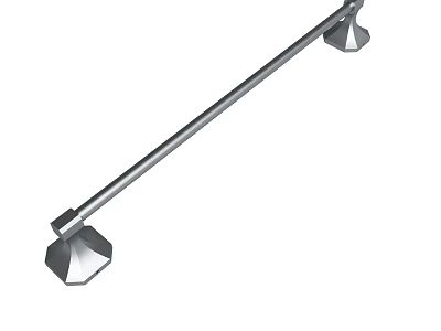 Silver Metal Support Rod With Hexagonal Base And Sturdy Functional Design 3d model