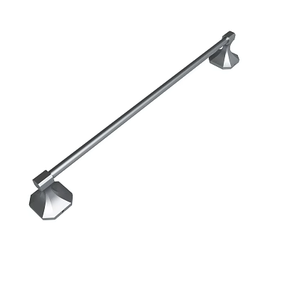 Silver Metal Support Rod With Hexagonal Base And Sturdy Functional Design 3d model