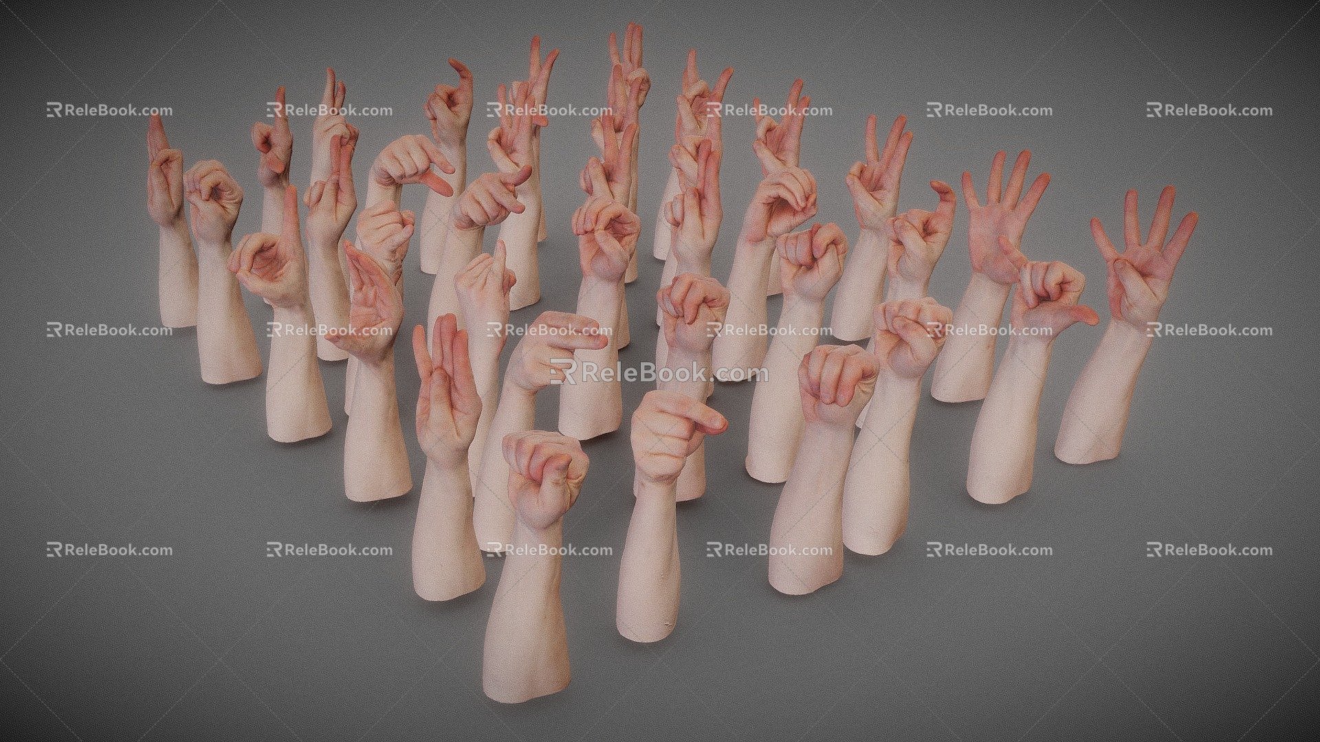 Modern Hand Male Hand Alphanumeric 3d model