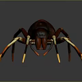 Detailed Reddish Brown Spider Featuring Yellow Striped Legs On Dark Background