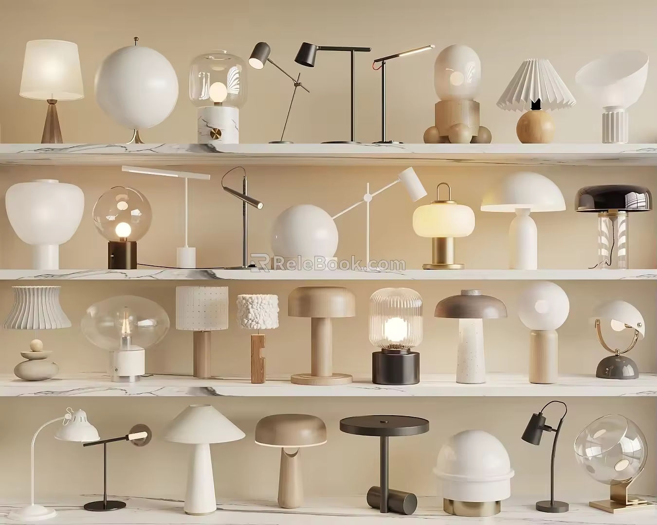 Modern Table Lamp Cream Wind Table Lamp 3d model