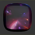 Vibrant Cosmic Landscape Cube Displaying Glowing Nebula Hues Of Pink Blue Yellow