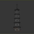 Traditional Chinese Pagoda With Multi tiered Structure And Curved Eaves Design