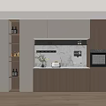 Modern Wine Cabinet Interior Design In Kitchen With Marble Countertop And Wooden Flooring