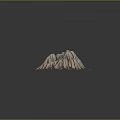 Volcanic Terrain With Flowing Lava And Rugged Gray Mountain Surface Texture 3d model