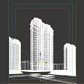 Tall Yellow Residential Building With Decorative Top Many Windows And Green Trees Under Blue Sky