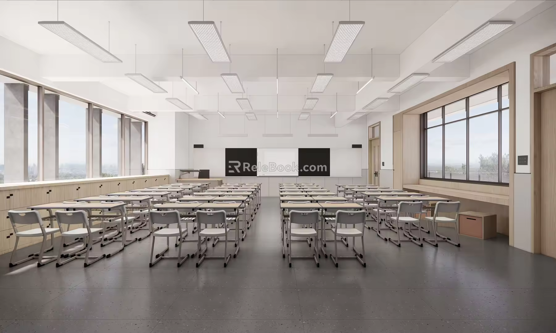 modern classroom 3d model