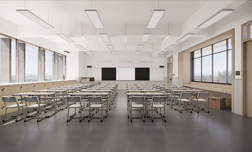 modern classroom 3d model