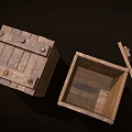 Vintage Rustic Wooden Boxes With Metal Rivets Open And Closed Design