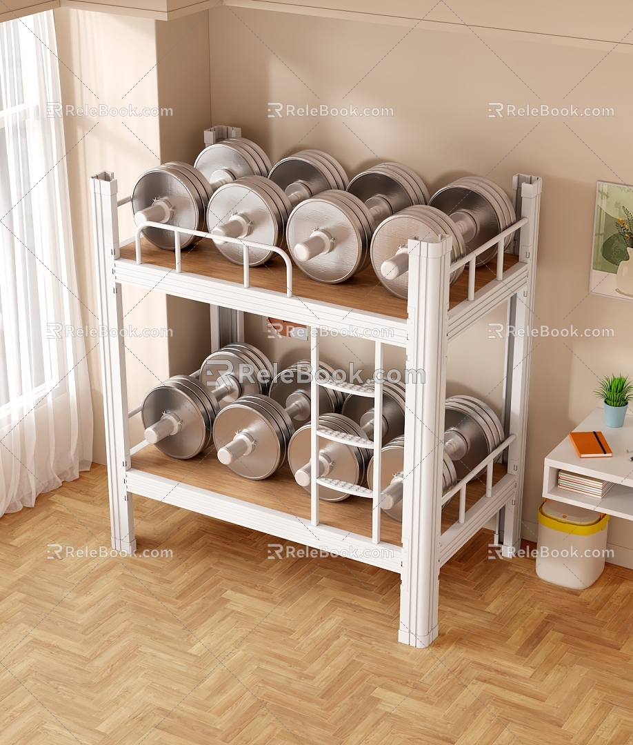 Upper and lower bunk bed iron bed high and low bed student dormitory bed staff dormitory iron bed 3d model